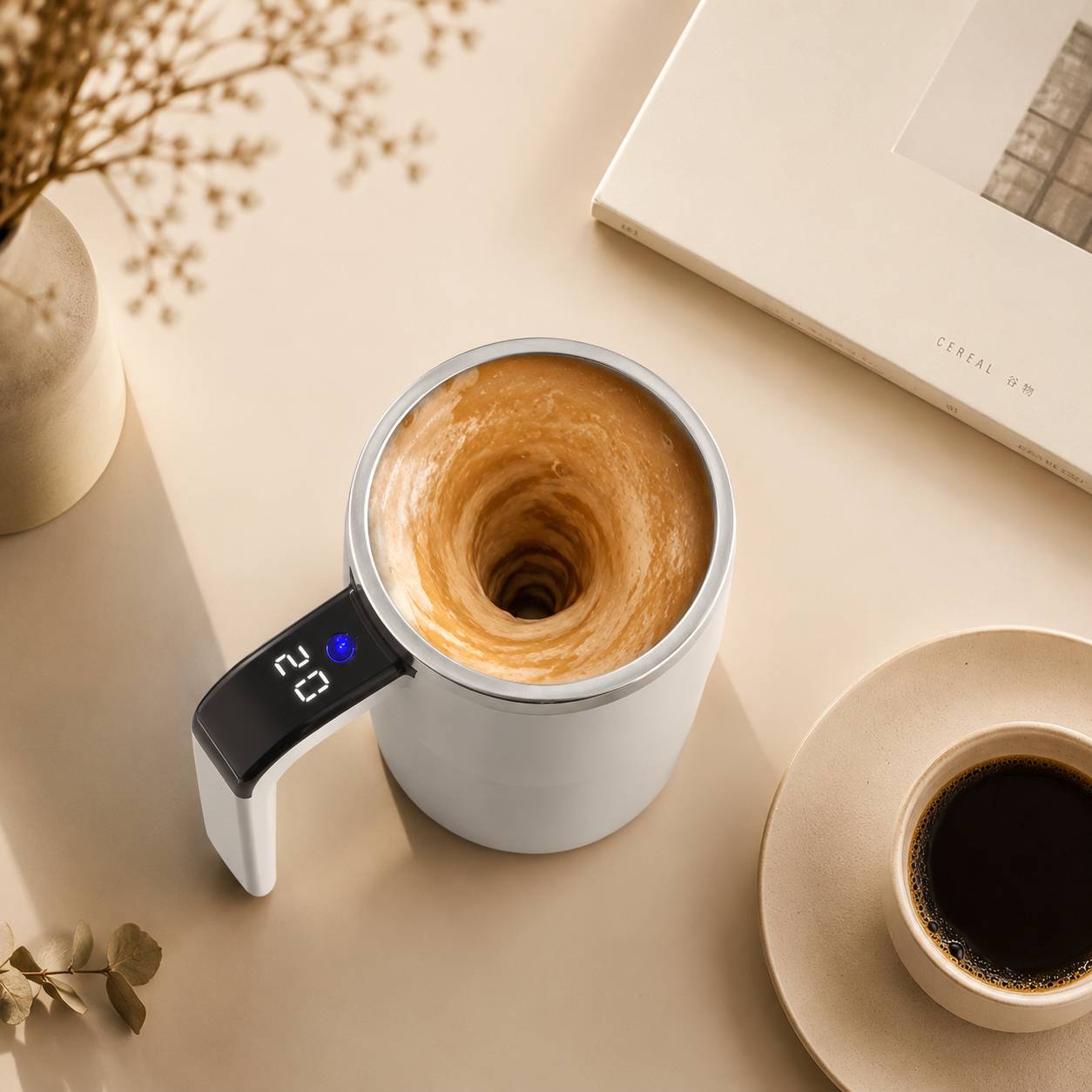 Self Stirring Coffee Mug - Perfect, for Coffee, Milk, Hot Chocolate, Cocoa and Beverages