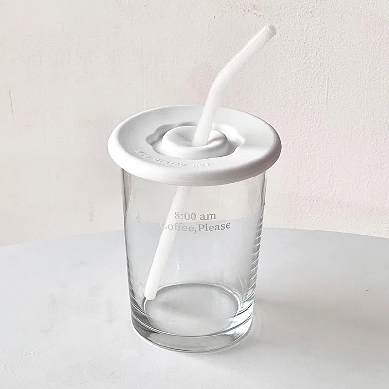 Creative letter iced coffee glass