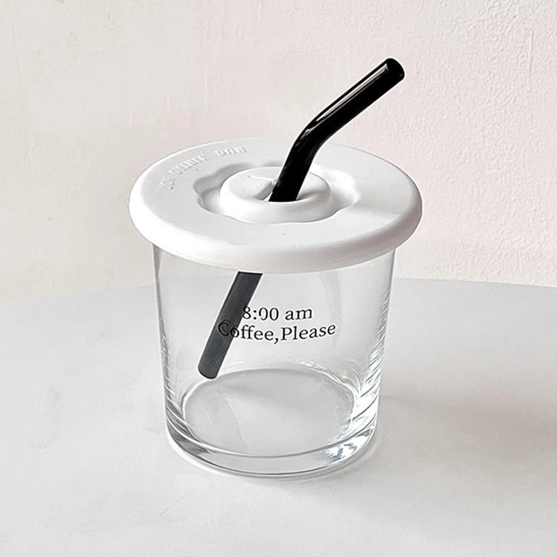Creative letter iced coffee glass
