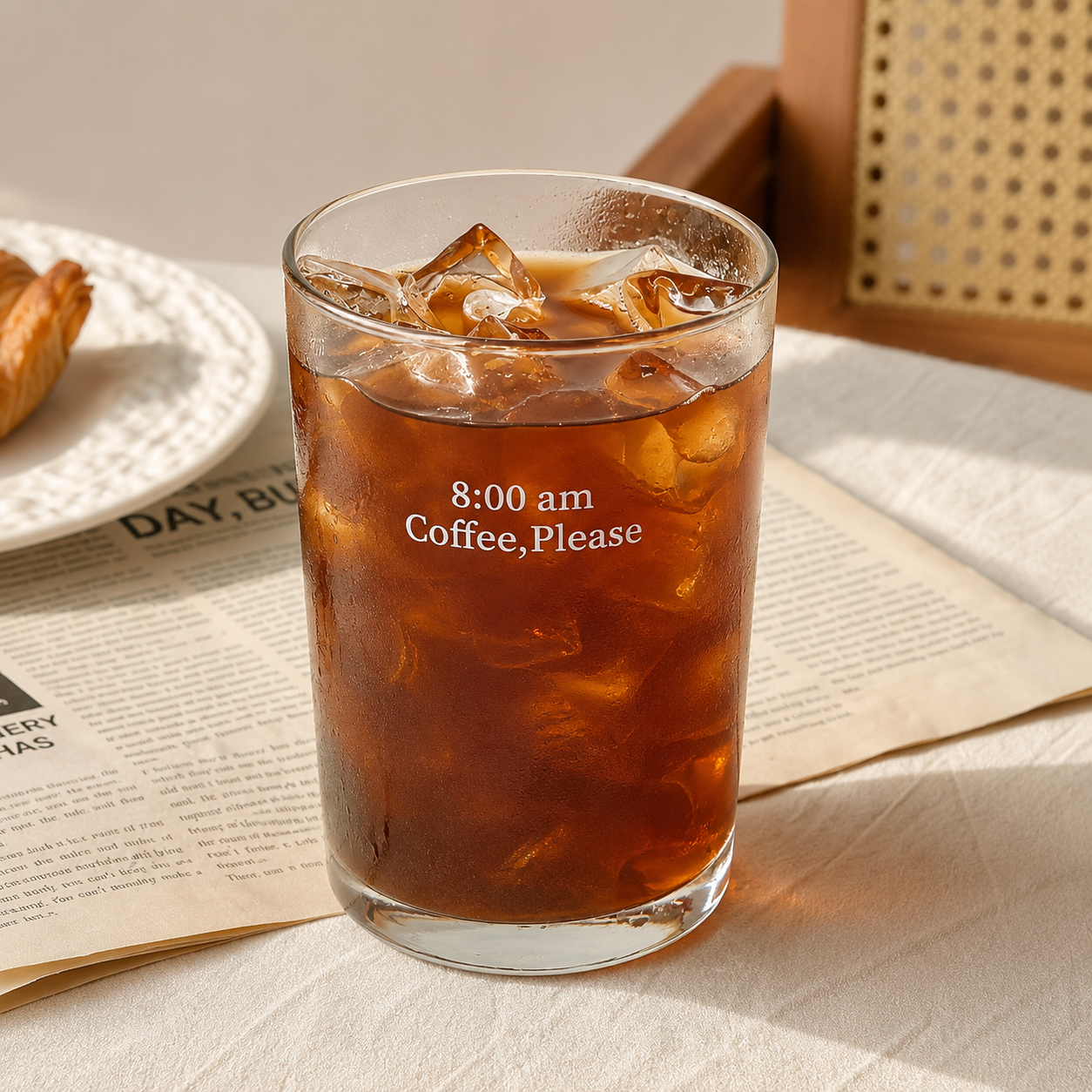 Creative letter iced coffee glass